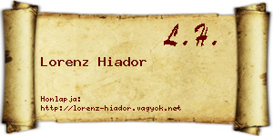 Lorenz Hiador névjegykártya
